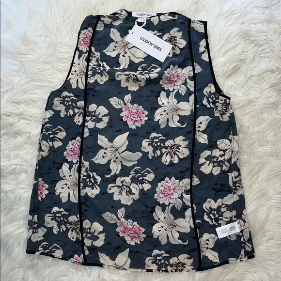 NWT Elizabeth and James Silk Sleeveless Blouse Top ~ in Lily Erwan Floral Print